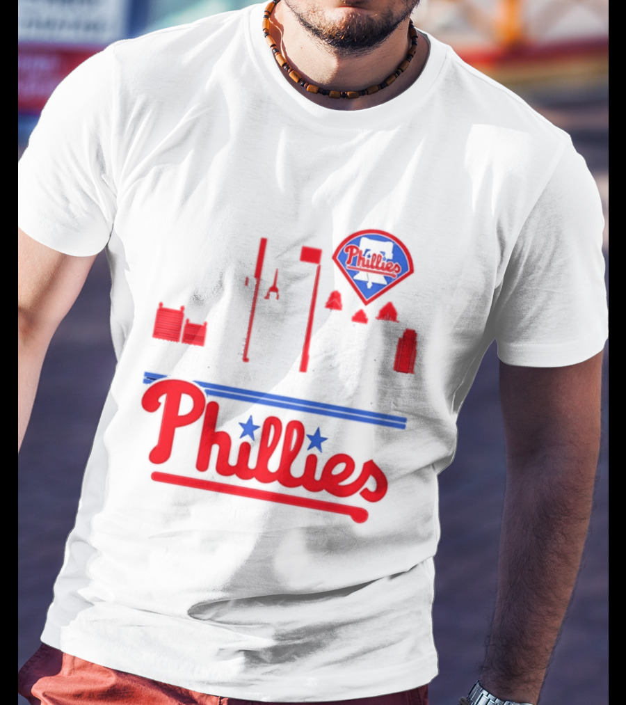 Philadelphia Phillies 2025 City Skyline And Players Names T-Shirt