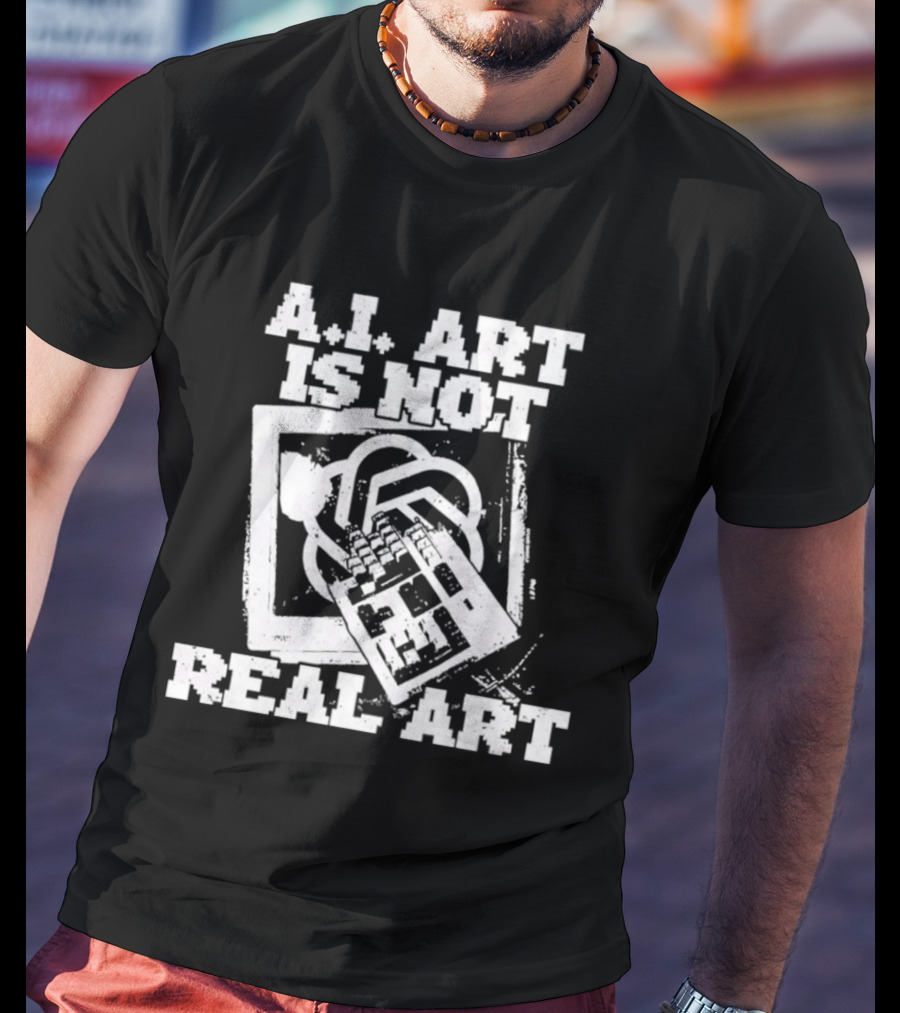 A.I. Art Is Not Real Art Keyboard T-Shirt