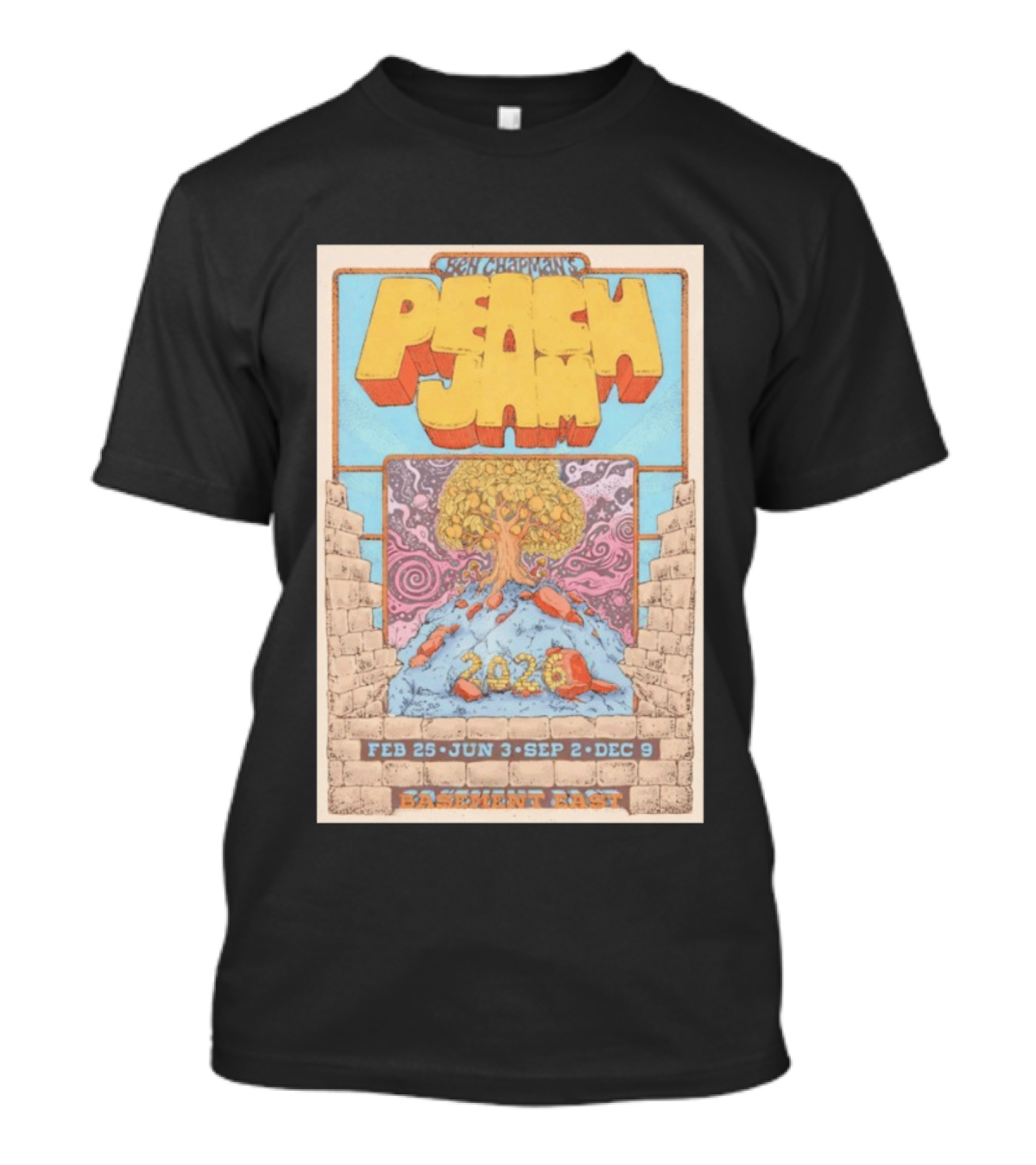 Ben Chapman Peach Jam 2026 Basement East Feb 25 Jun 3 Sep 2 Dec 9 T-Shirt
