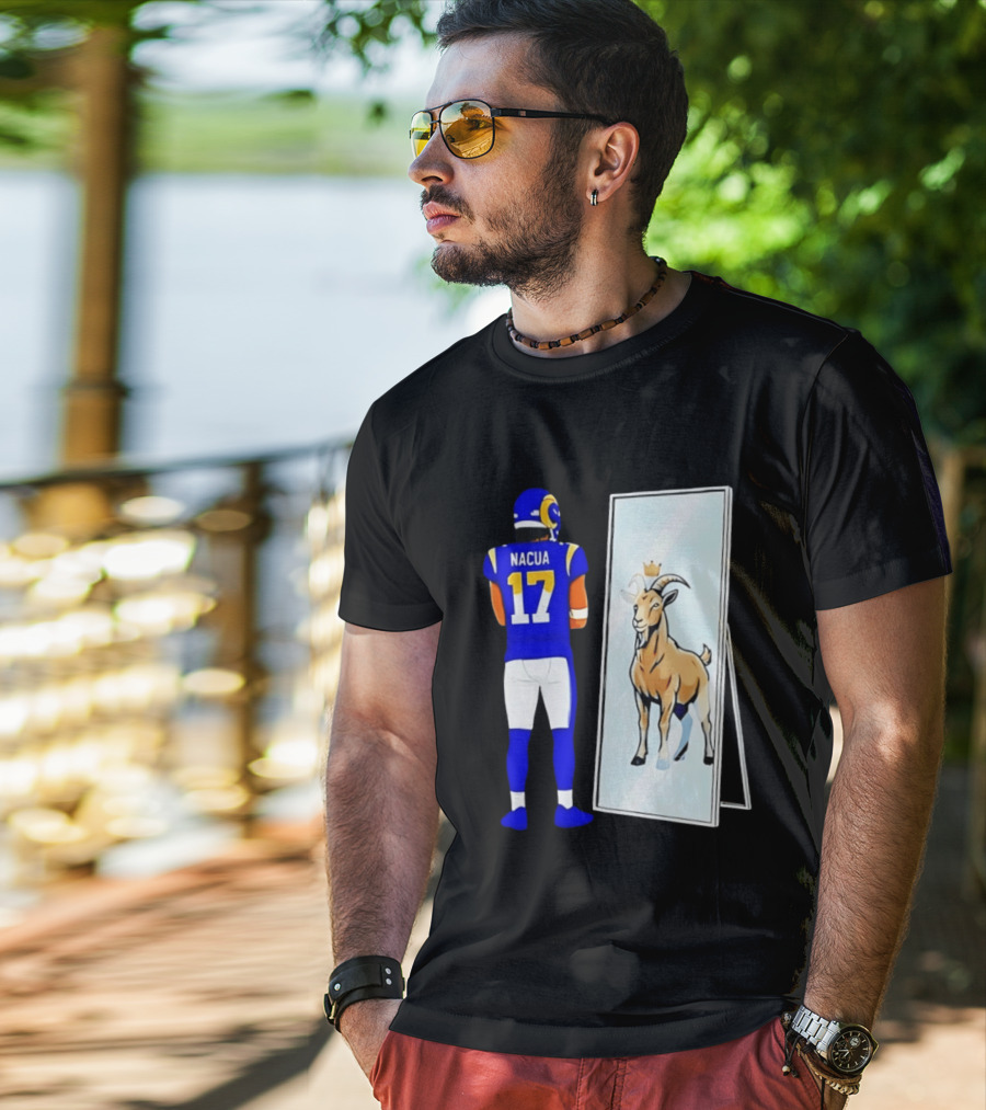 Puka Nacua 17 Los Angeles Rams Mirror Goat Crown T-Shirt