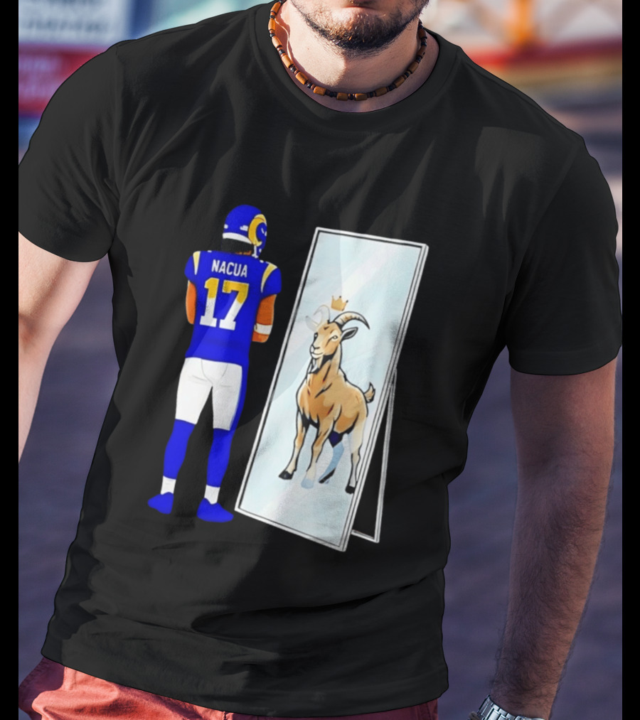 Puka Nacua 17 Los Angeles Rams Mirror Goat Crown T-Shirt