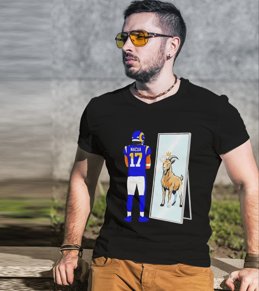 Puka Nacua 17 Los Angeles Rams Mirror Goat Crown T-Shirt