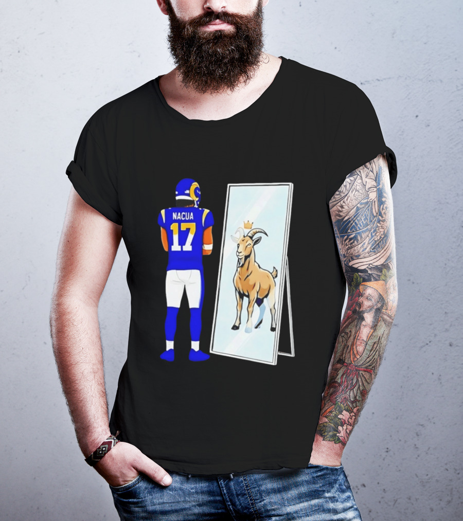 Puka Nacua 17 Los Angeles Rams Mirror Goat Crown T-Shirt