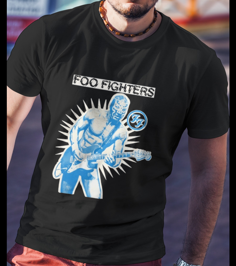 Foo Fighters 2026 Tasmania Lucha Libre Masked Guitarist Iconic FF T-Shirt