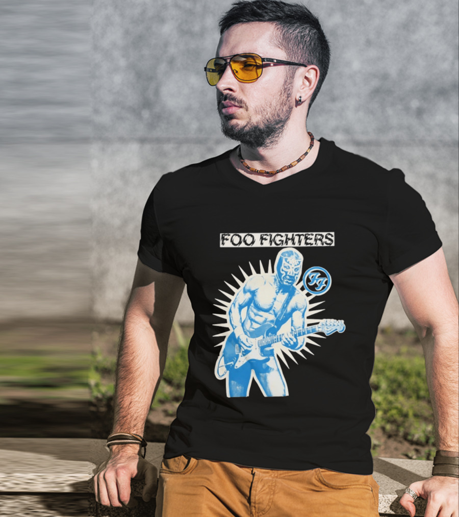 Foo Fighters 2026 Tasmania Lucha Libre Masked Guitarist Iconic FF T-Shirt