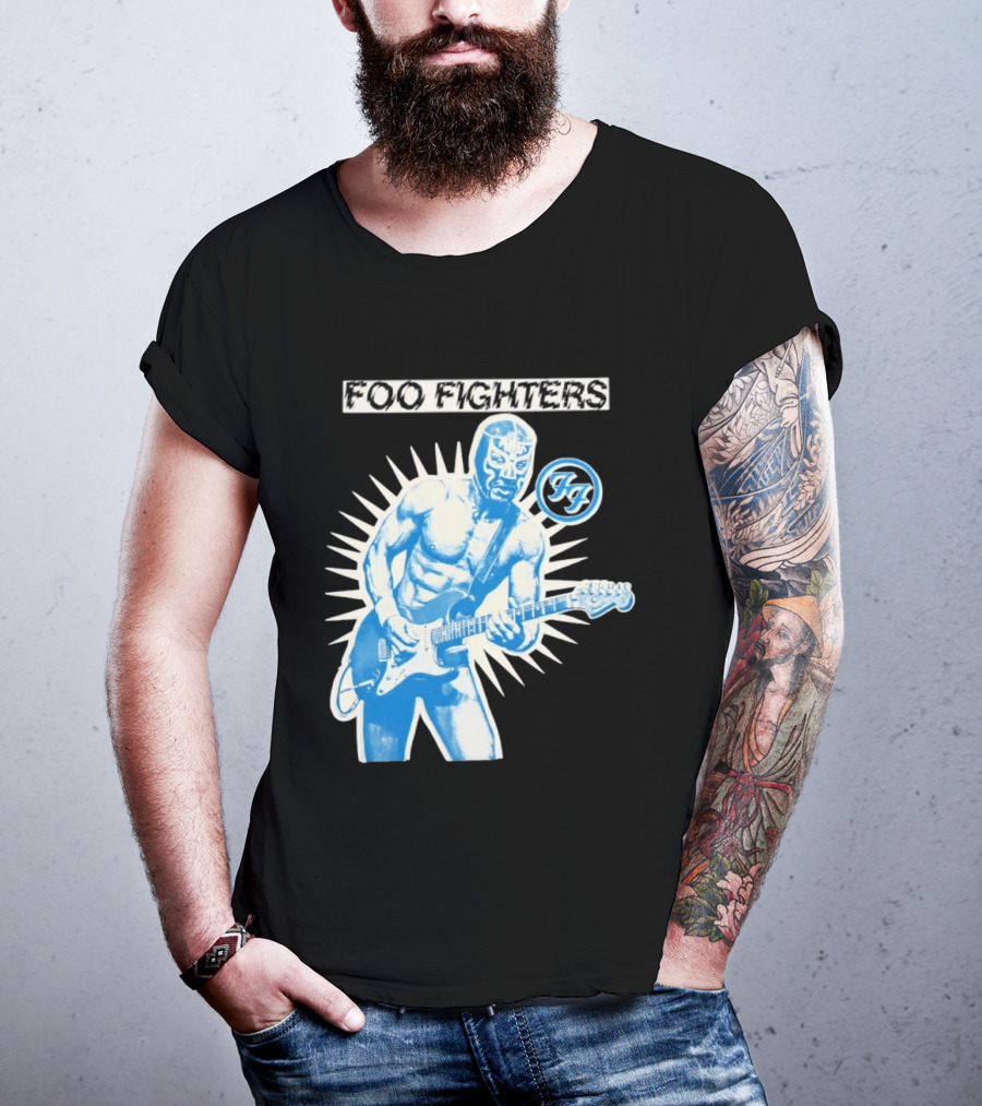 Foo Fighters 2026 Tasmania Lucha Libre Masked Guitarist Iconic FF T-Shirt