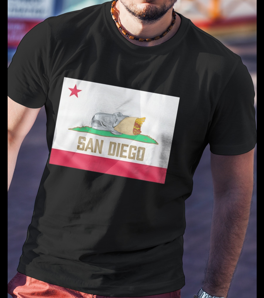 San Diego Padres Burrito California Flag T-Shirt