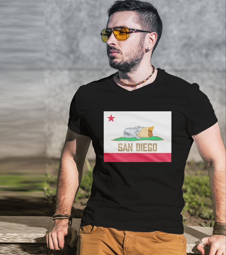 San Diego Padres Burrito California Flag T-Shirt