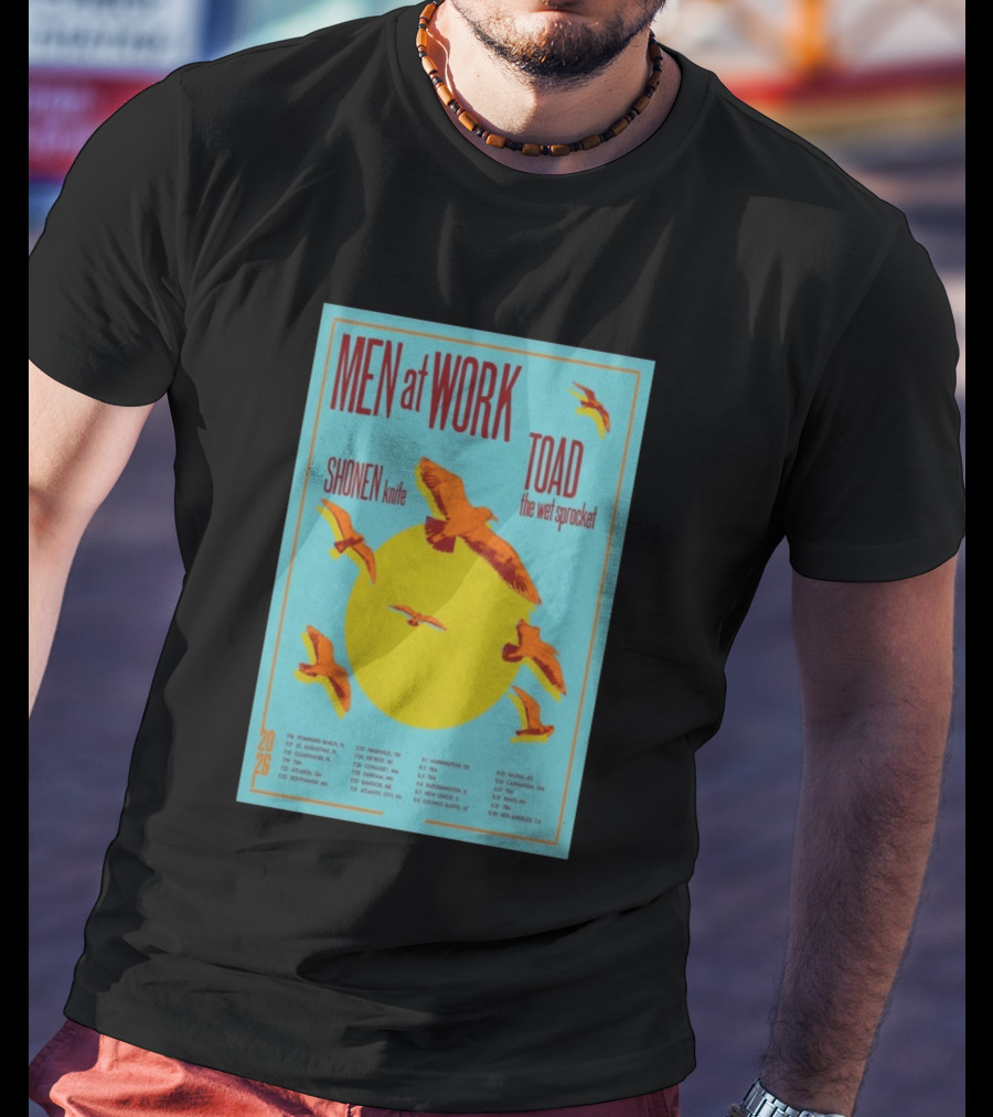 Men At Work Shonen Knife Toad The Wet Sprocket Summer Tour 2026 Dates And Locations T-Shirt