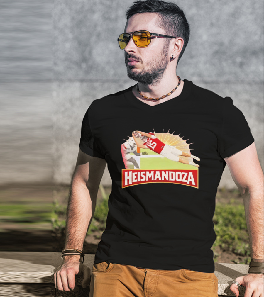 Heismandoza Fernando Mendoza Diving Catch Football Moment T-Shirt