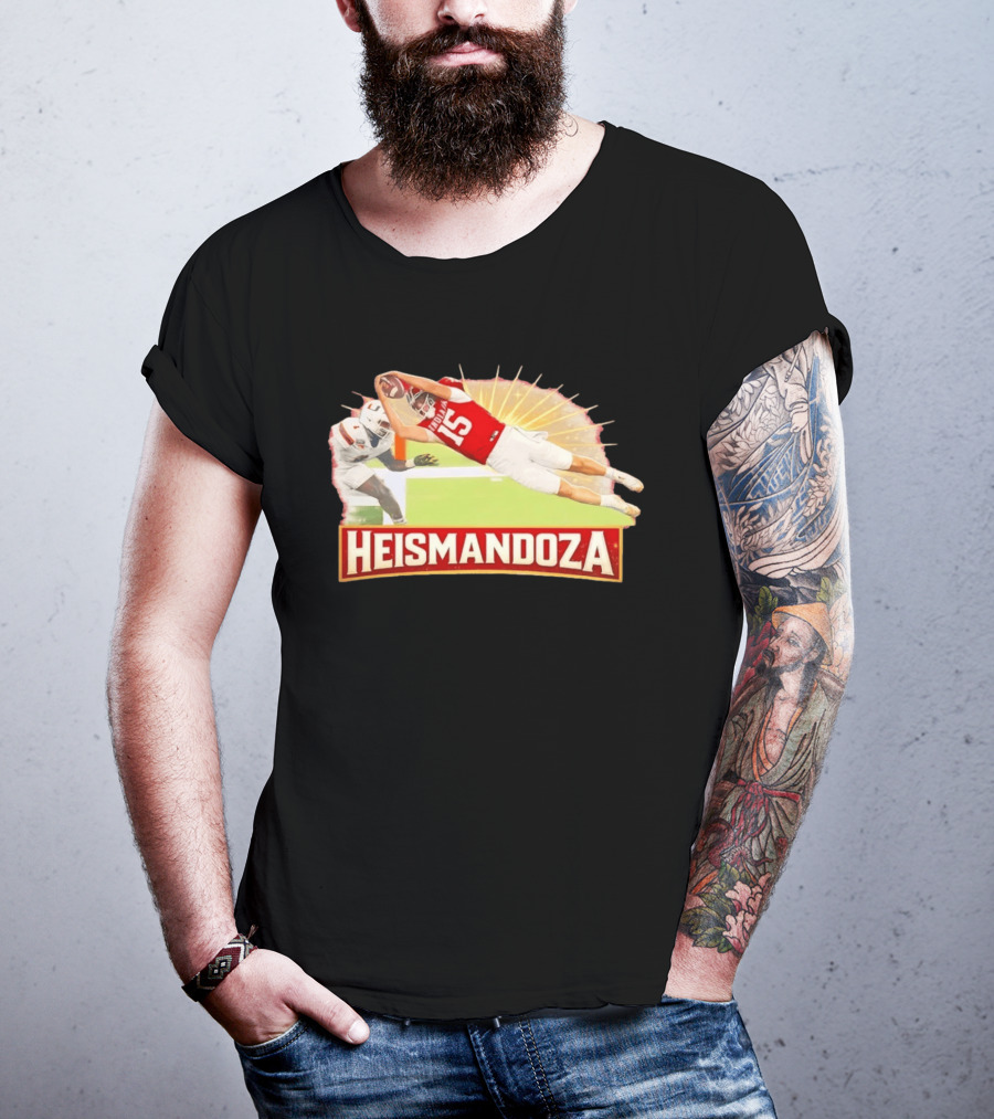 Heismandoza Superhero Fernando Fanatics IU Football Indiana Mendoza 15 T-Shirt
