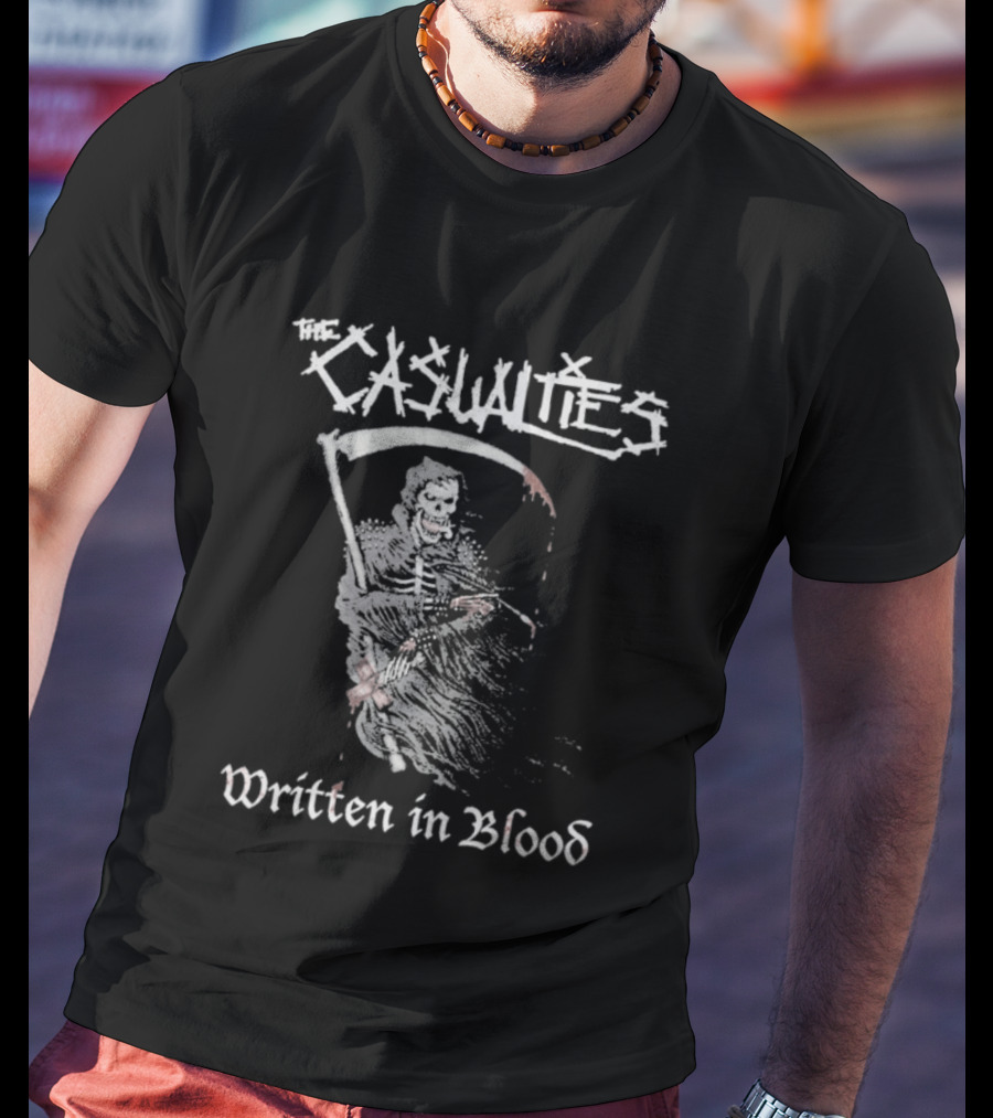 Casualties Written In Blood Grim Reaper Punk Band T-Shirt