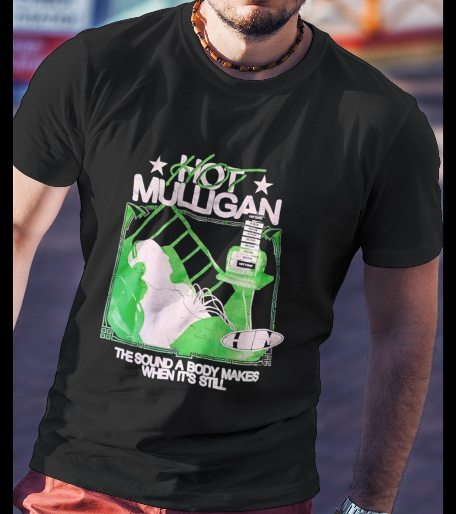 Hot Mulligan The Sound A Body Makes When It's Still Music Graphic With Green And White T-Shirt