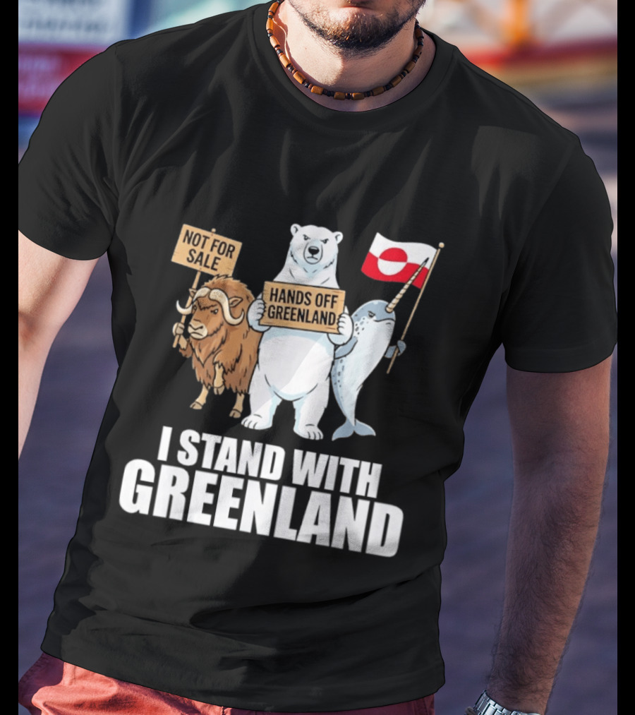 I Stand With Greenland Hands Off Greenland Not For Sale Flag Support Greenlanders T-Shirt