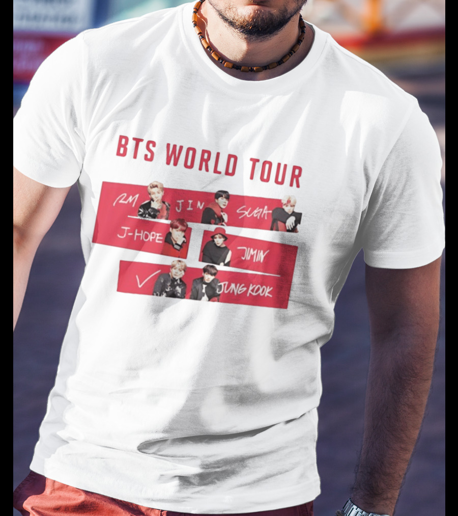 BTS World Tour RM Jin Suga J Hope Jimin V Jungkook T-Shirt