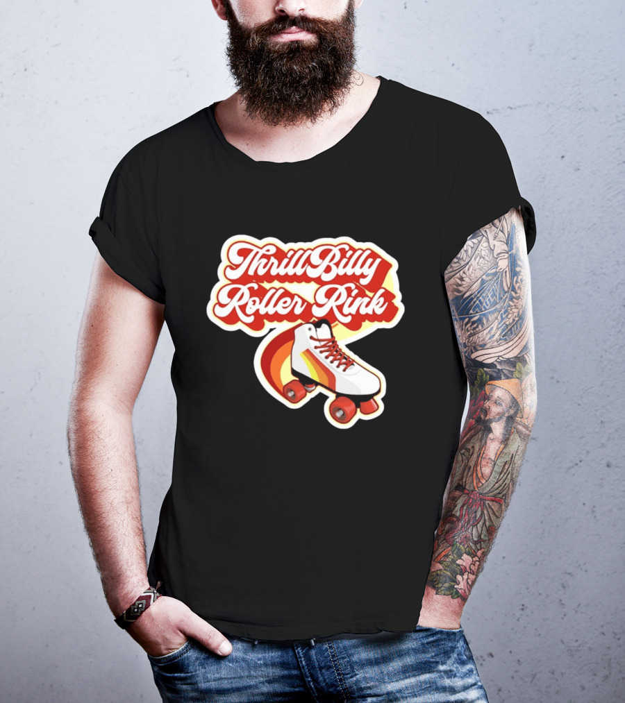 Thrill Billy Roller Rink Vintage Skate White Red Yellow T-Shirt