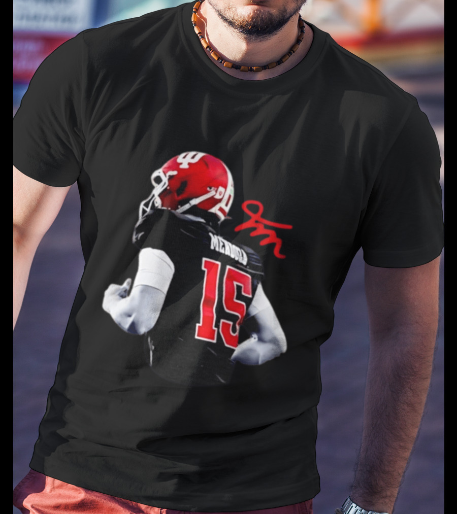 Indiana Hoosiers Fernando Mendoza Number 15 Football T-Shirt