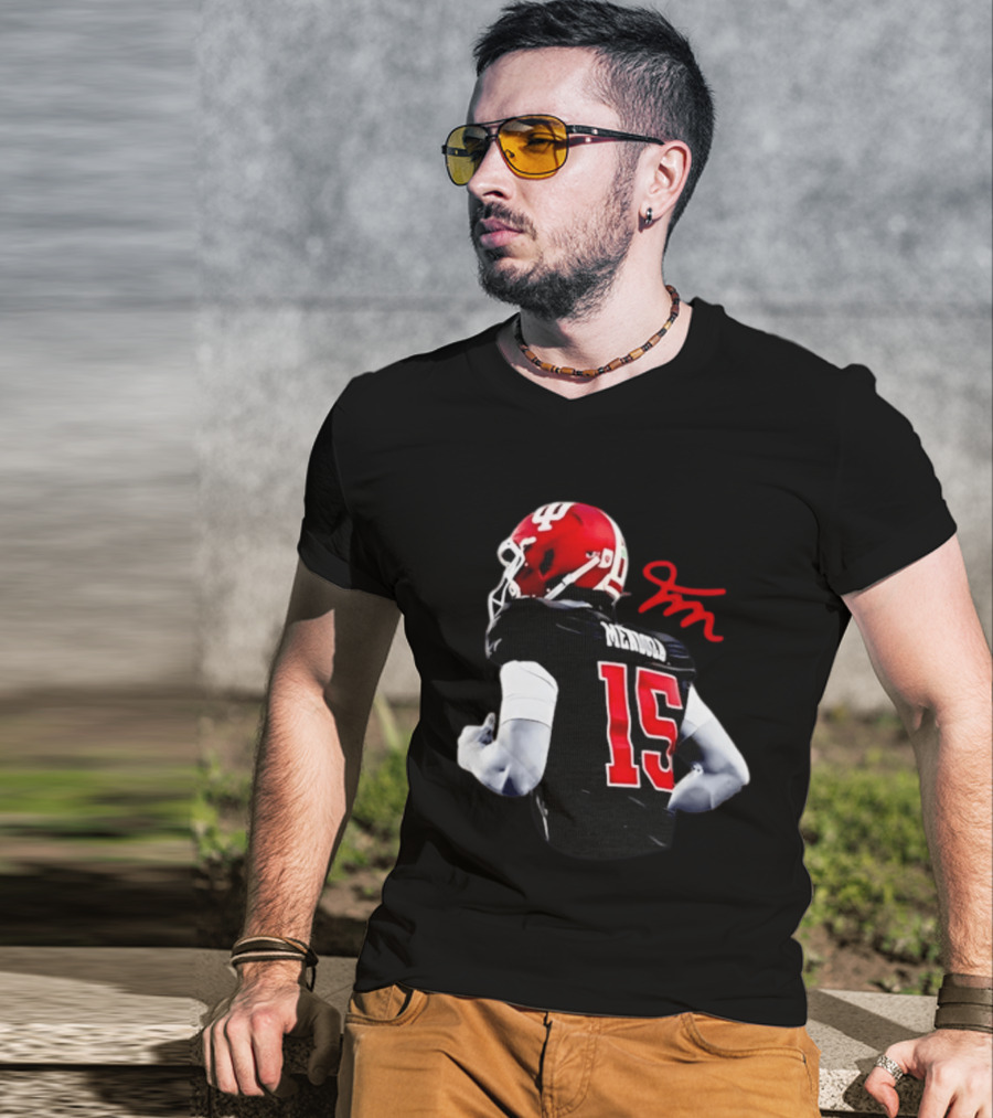 Indiana Hoosiers Fernando Mendoza Number 15 Football T-Shirt