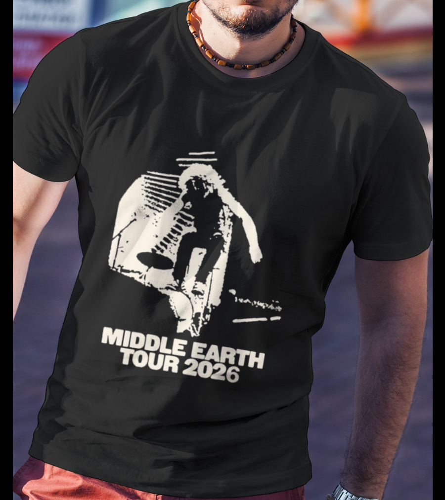 Jesse Welles Middle Earth Tour 2026 Sketch Style Concert Promotion T-Shirt