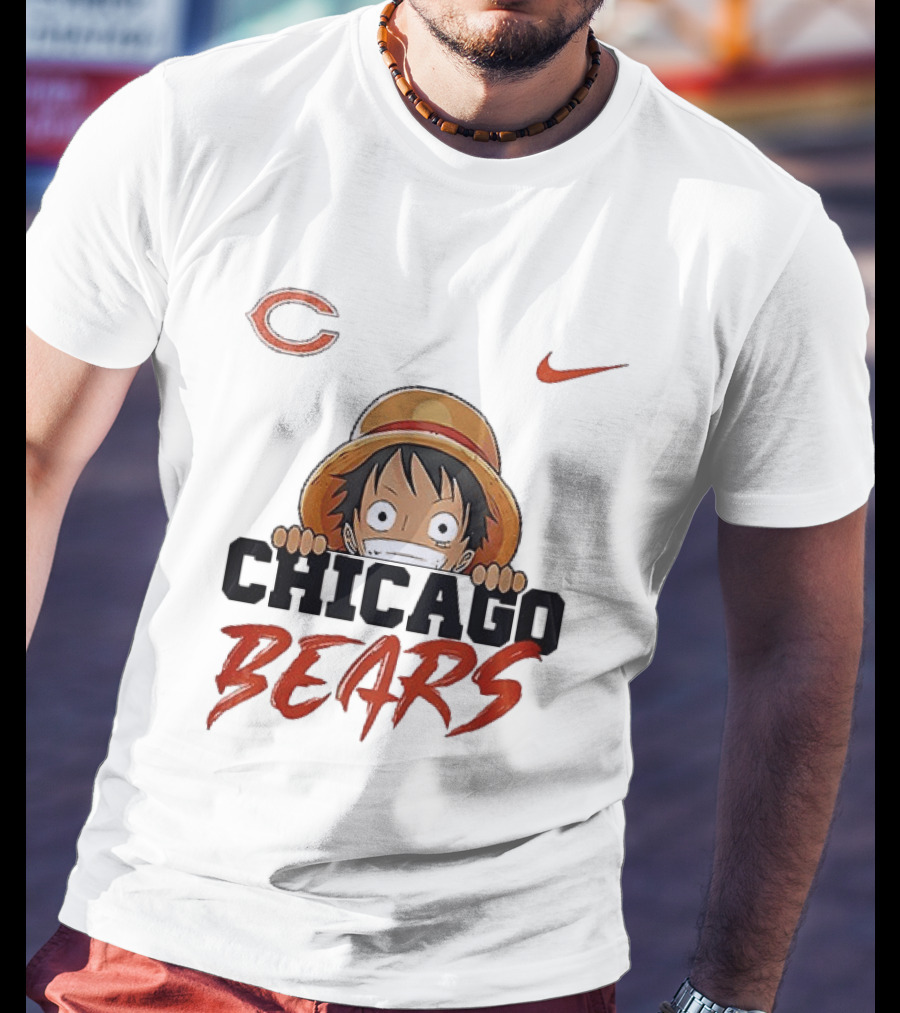 Chicago Bears Monkey D Luffy One Piece Collaboration T-Shirt