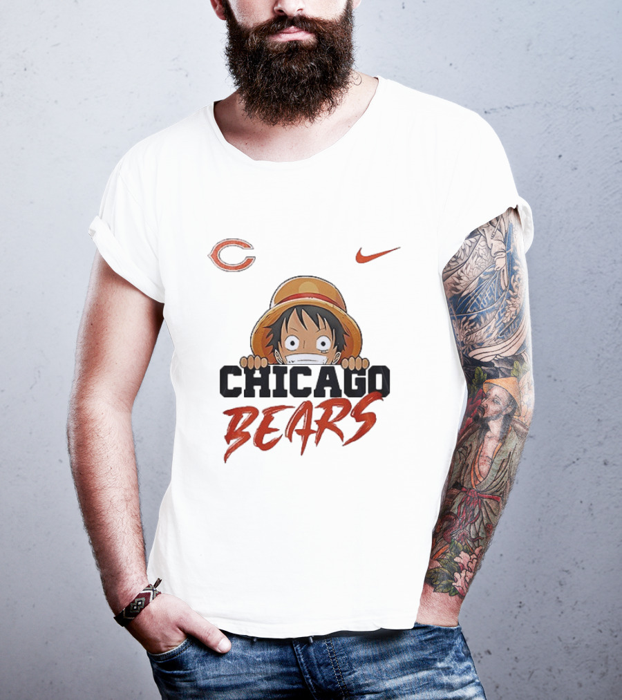 Chicago Bears Monkey D Luffy One Piece Collaboration T-Shirt