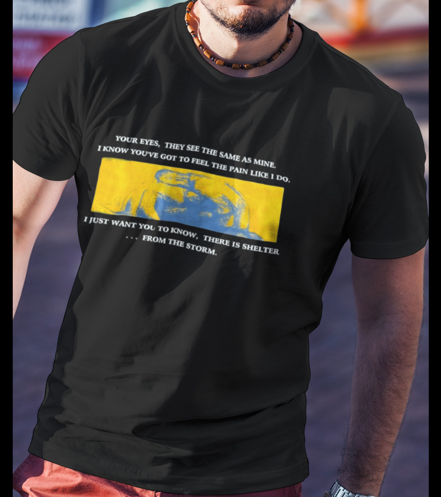 Your Eyes They See The Same As Mine Abstract Yellow Blue Vision T-Shirt