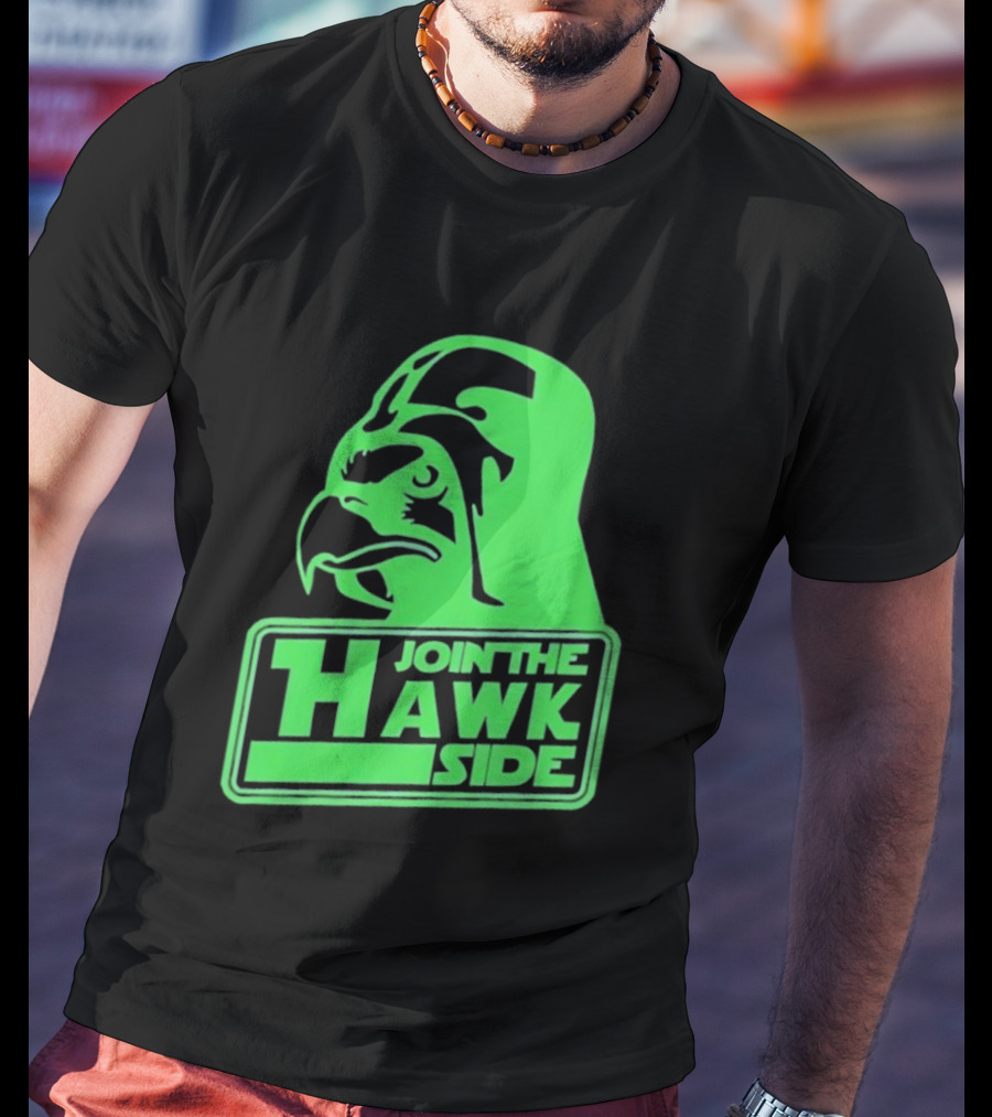 Join The Hawk Side Classic Iconic Green Hawk Face T-Shirt
