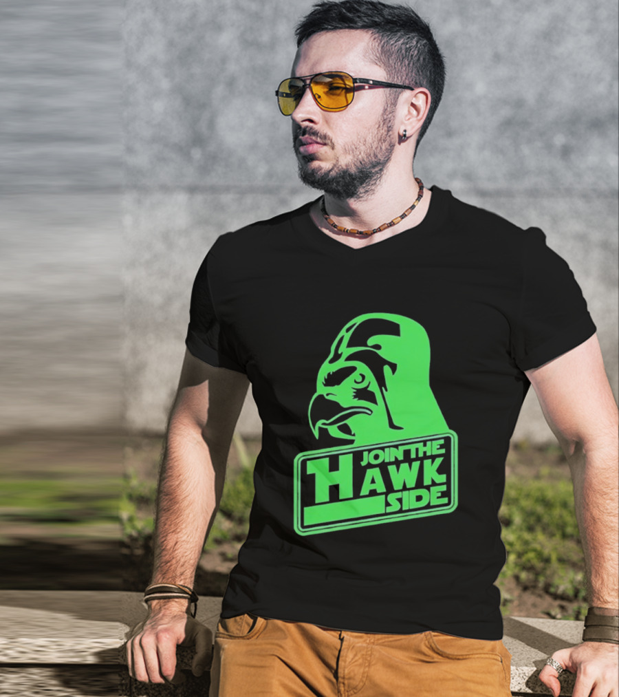Join The Hawk Side Classic Iconic Green Hawk Face T-Shirt