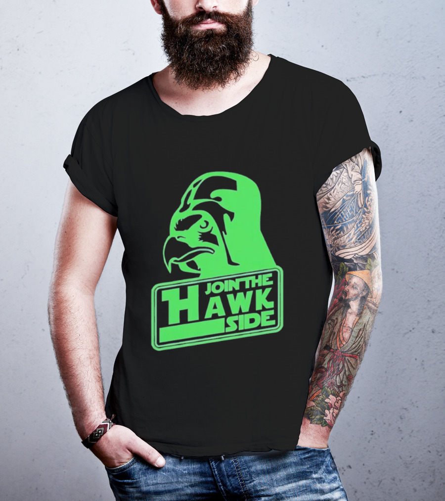 Join The Hawk Side Classic Iconic Green Hawk Face T-Shirt
