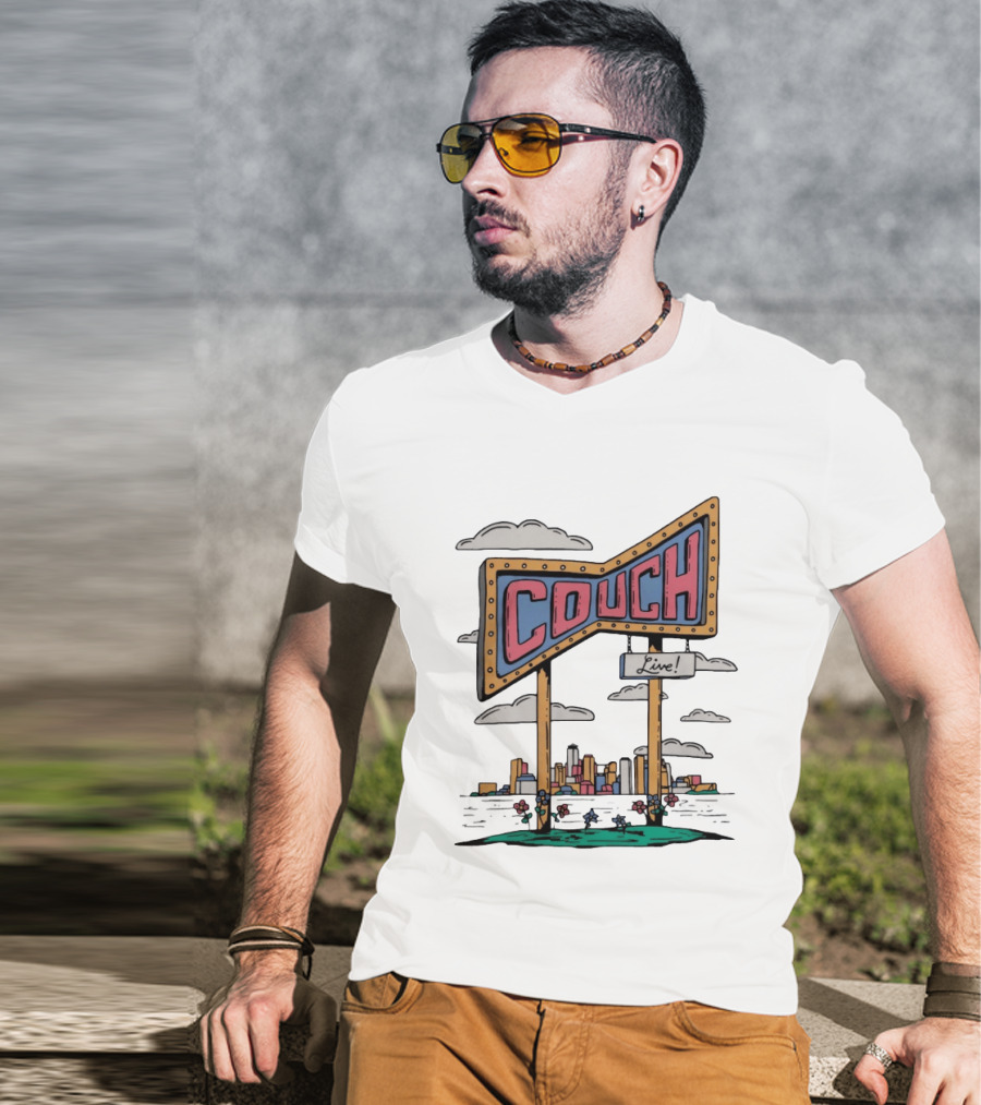 Couch Live Sign City Skyline T-Shirt