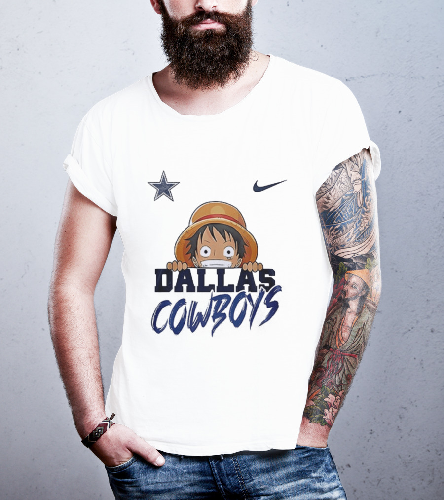 Dallas Cowboys One Piece Monkey D Luffy Nike Collaboration T-Shirt