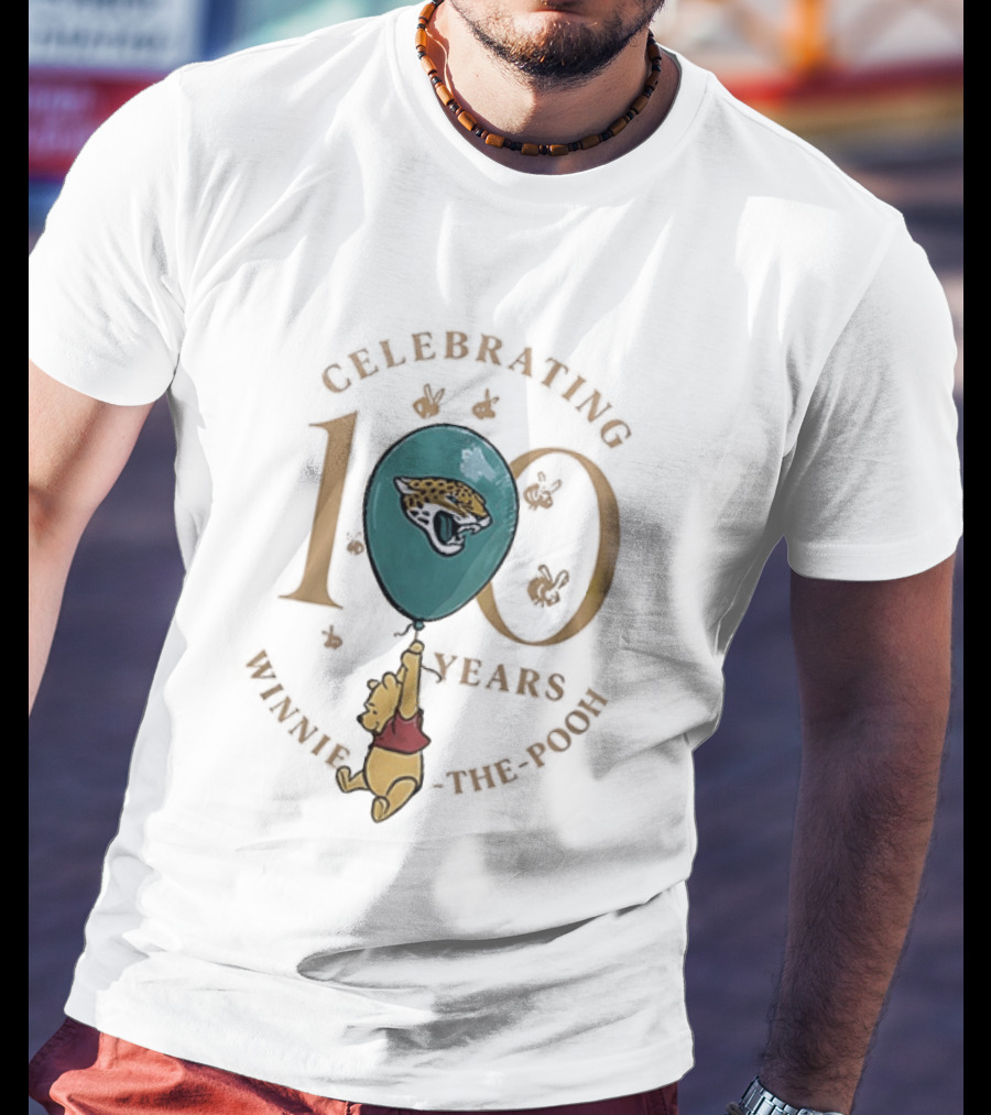 Celebrating 100 Jacksonville Jaguars Winnie The Pooh Anniversary T-Shirt