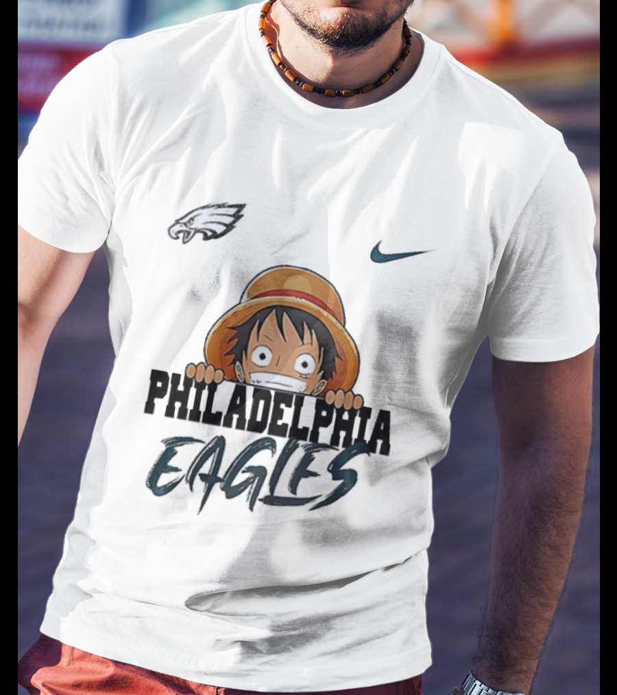 Philadelphia Eagles Monkey D Luffy One Piece Nike Collaboration T-Shirt