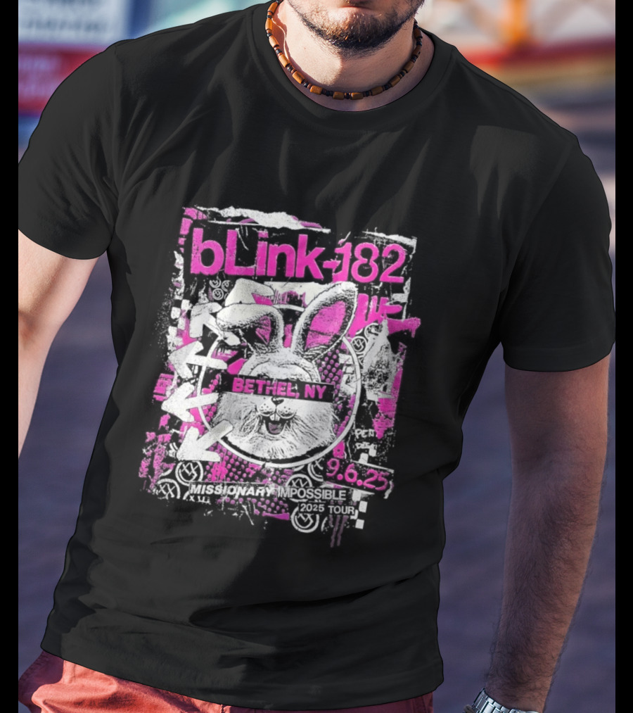 Blink 182 Missionary Impossible 2025 Bethel NY Tour T-Shirt