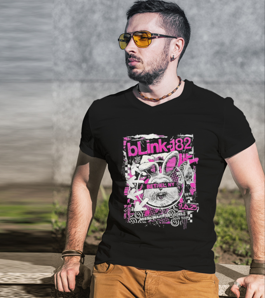 Blink 182 Missionary Impossible 2025 Bethel NY Tour T-Shirt