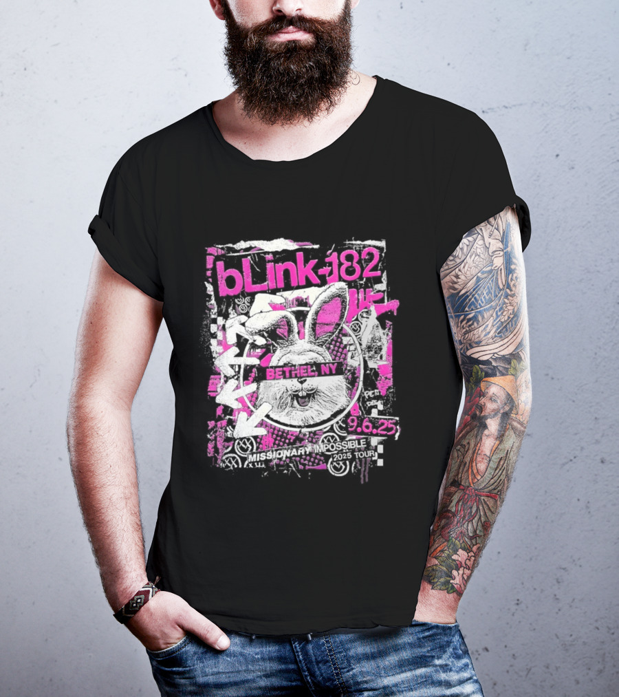 Blink 182 Missionary Impossible 2025 Bethel NY Tour T-Shirt