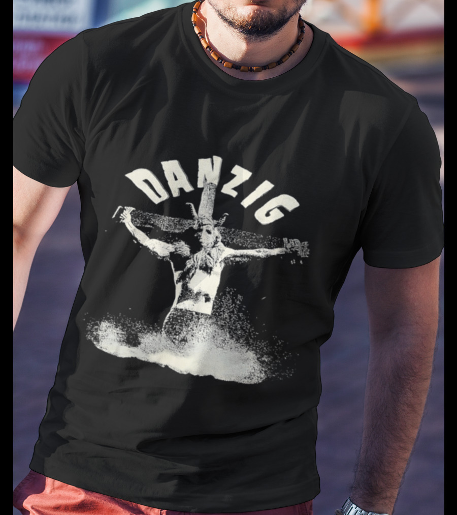 Danzig Skullman Skeleton Figure With Cross T-Shirt