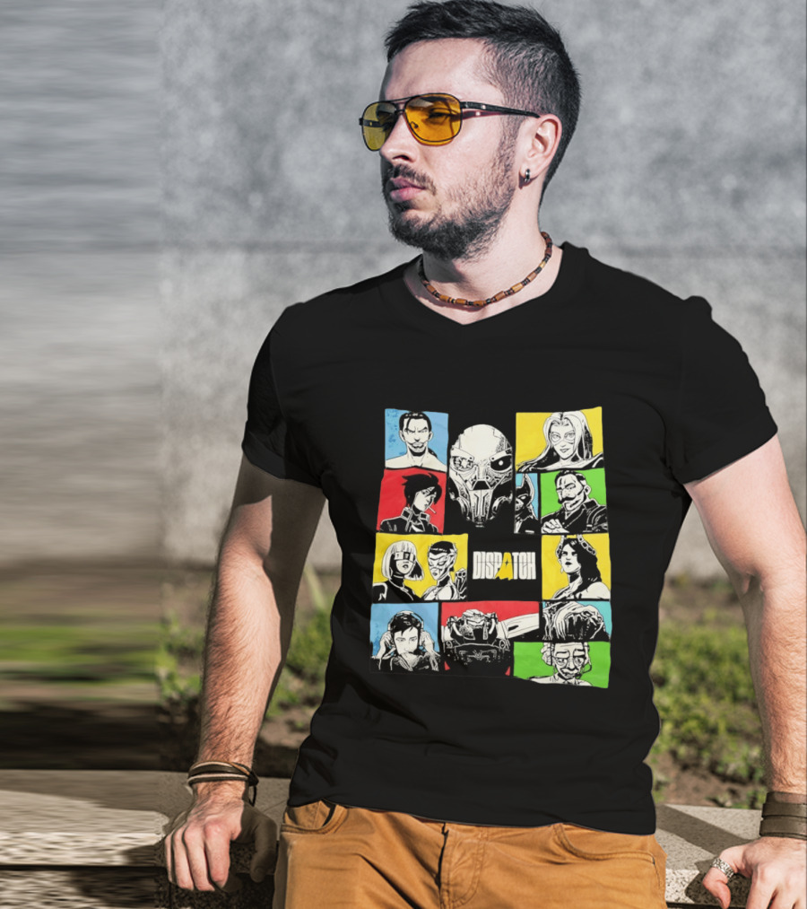 Dispatch Comic Style Characters In Vibrant Color Blocks T-Shirt