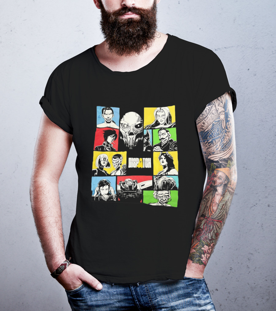 Dispatch Comic Style Characters In Vibrant Color Blocks T-Shirt