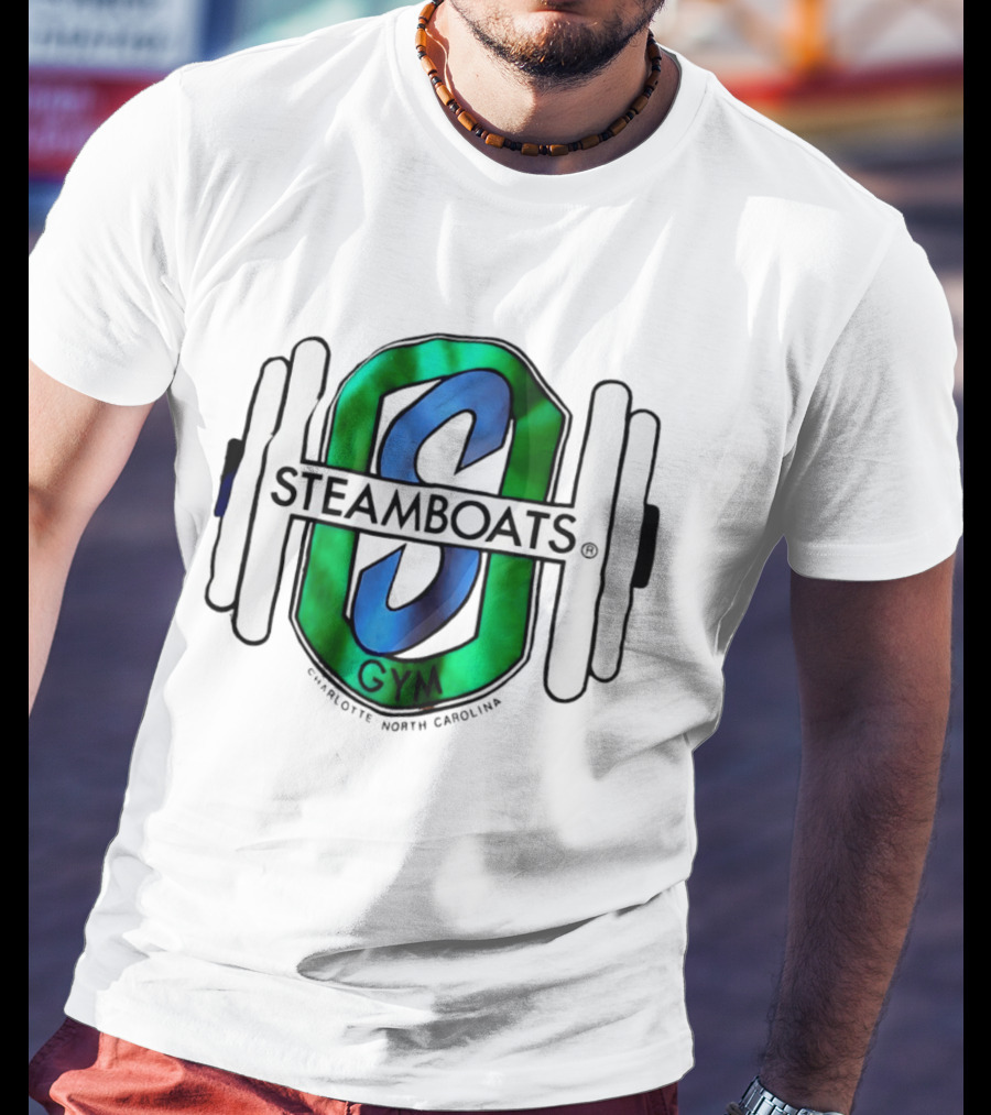 Steamboats Gym Charlotte North Carolina Weights Barbell T-Shirt