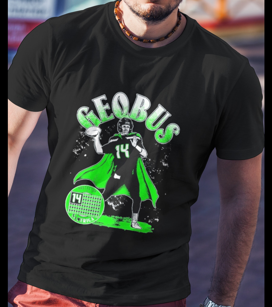 Geqbus Protector 14 Sam Erica Football Hero Green Cape T-Shirt