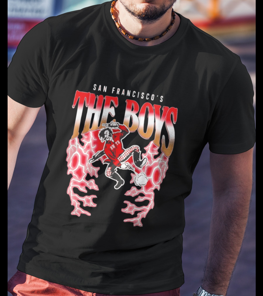San Francisco's The Boys Vintage Cartoon Style Electric Burst T-Shirt