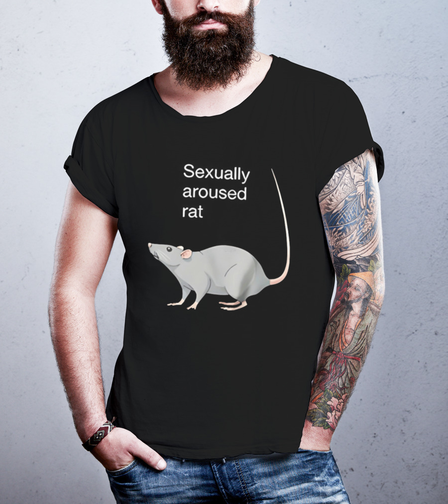 Sexually Aroused Rat Vintage Meme Humor T-Shirt