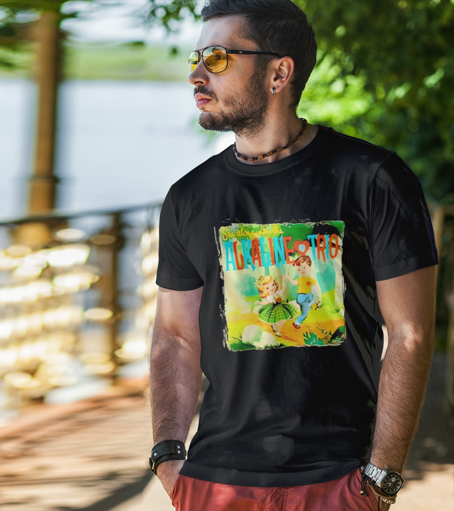 Sin Along With The Alkaline Trio Vintage Cartoon T-Shirt
