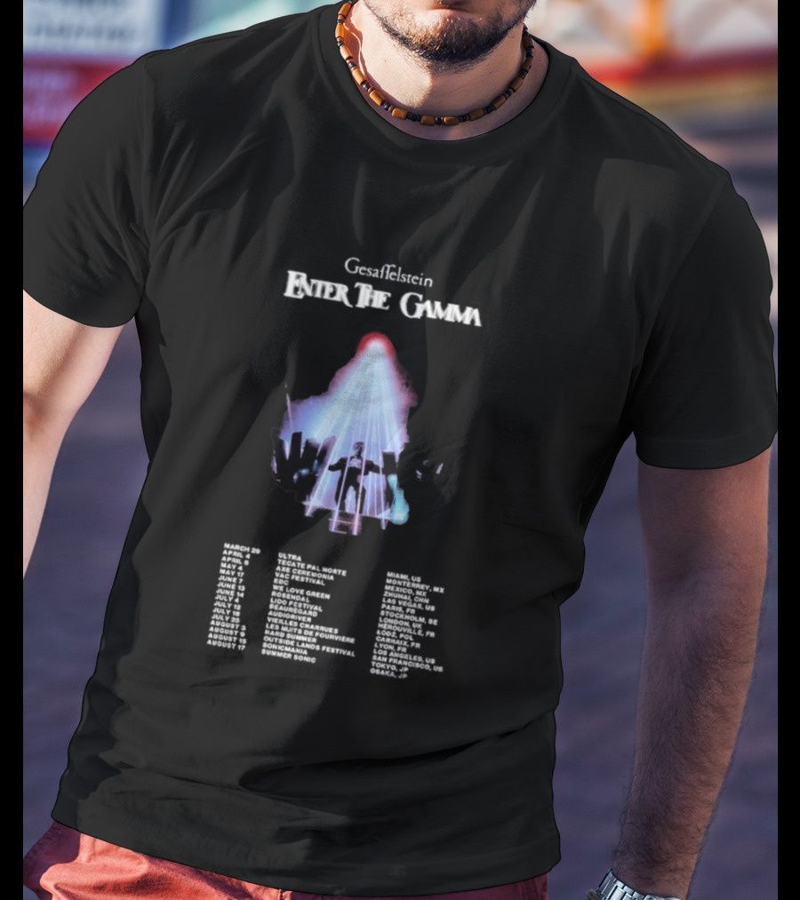 Gesaffelstein Enter The Gamma Tour 2025 Dates Laser Lights Crowd T-Shirt