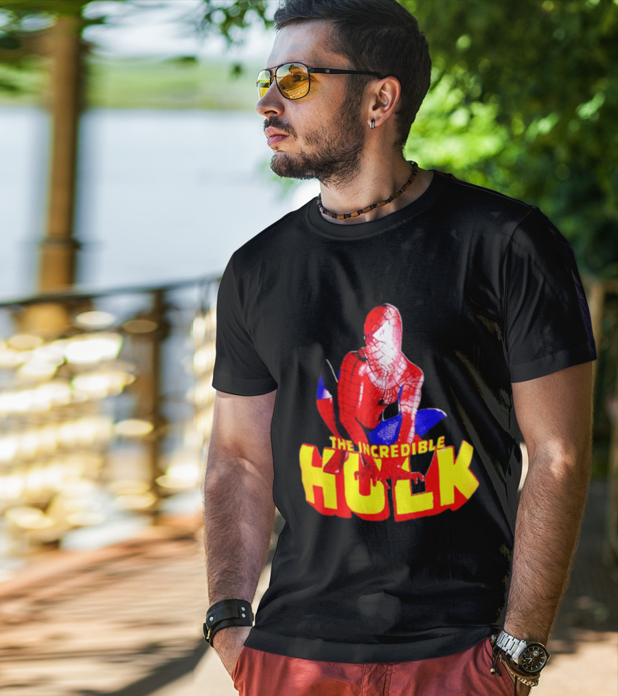 Spider Man The Incredible Hulk Crossover Marvel Mashup T-Shirt