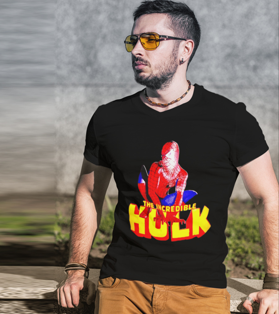 Spider Man The Incredible Hulk Crossover Marvel Mashup T-Shirt