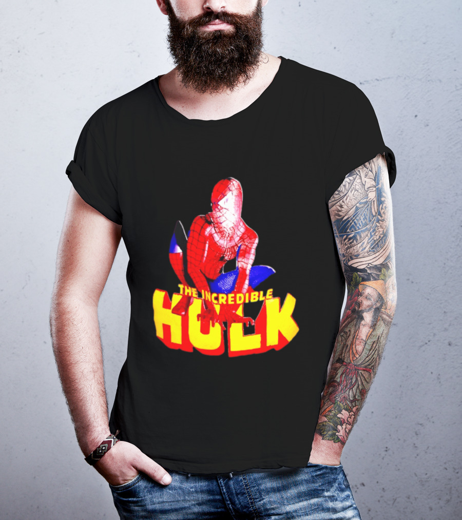 Spider Man The Incredible Hulk Crossover Marvel Mashup T-Shirt