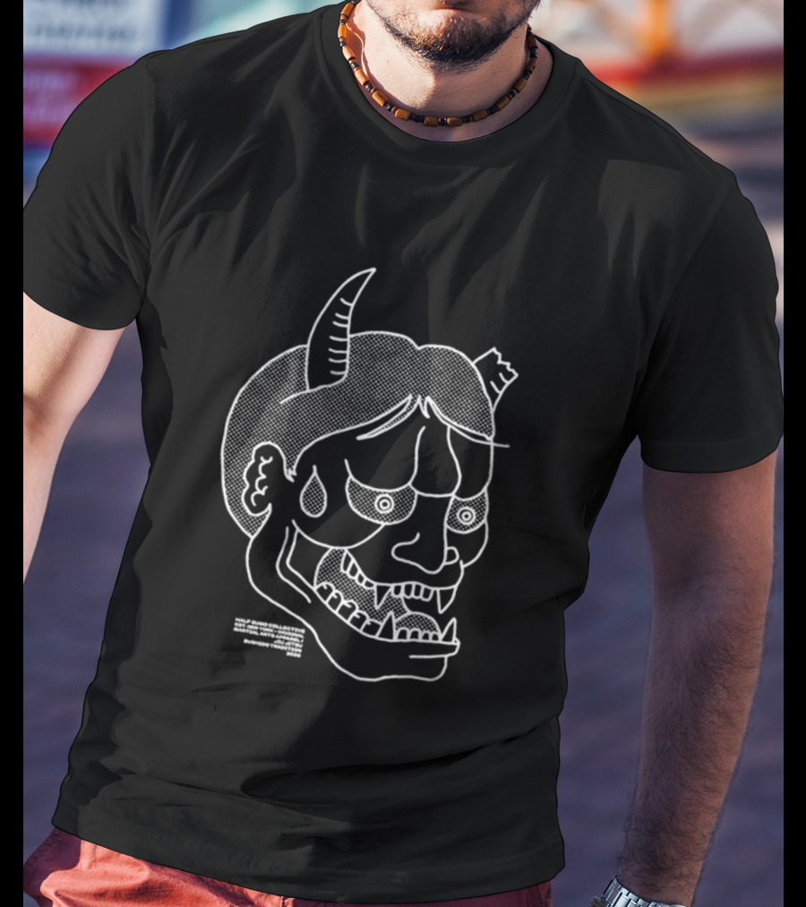 Half Sumo Oni Demon Mask T-Shirt