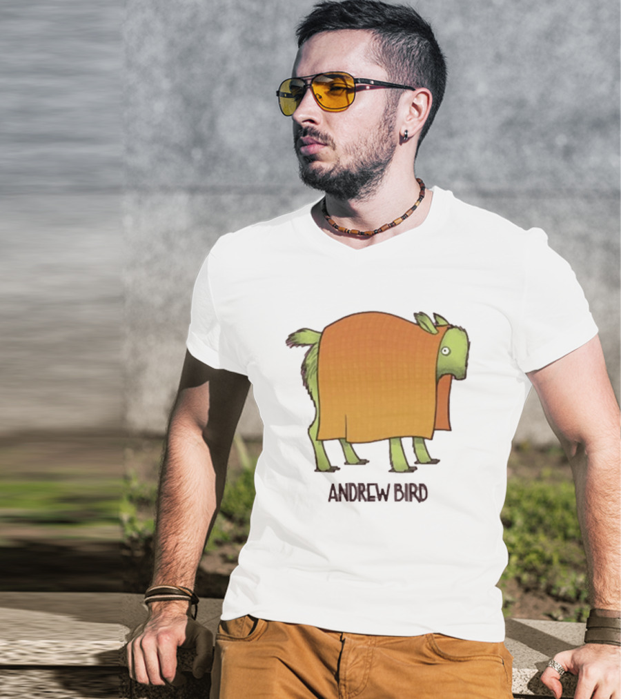 Andrew Bird Blanket Beastie Green Animal With Orange Blanket T-Shirt